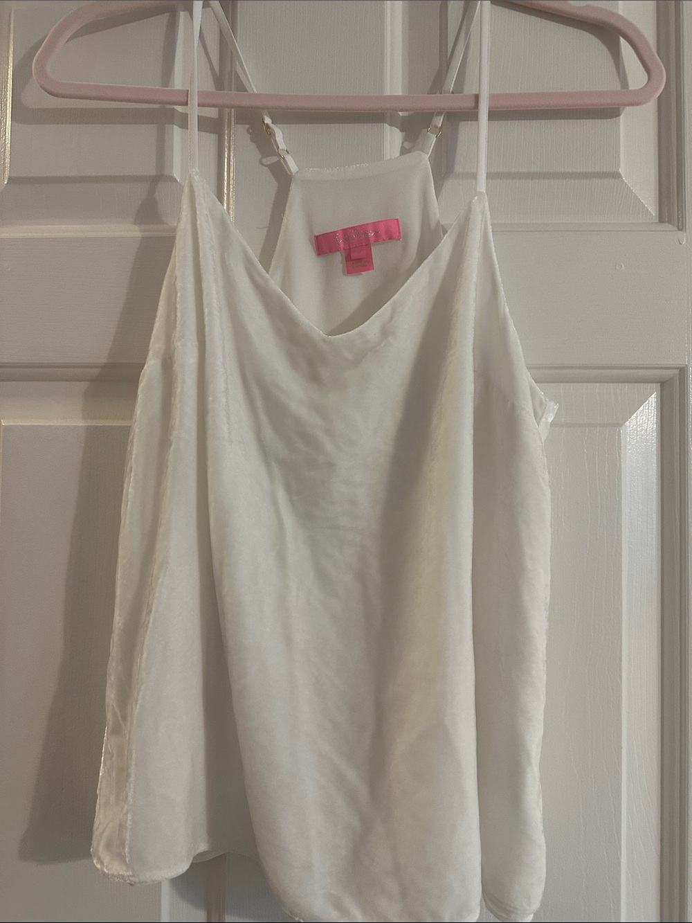 Lilly Pulitzer White Satin V-Neck Spaghetti Strap Cami